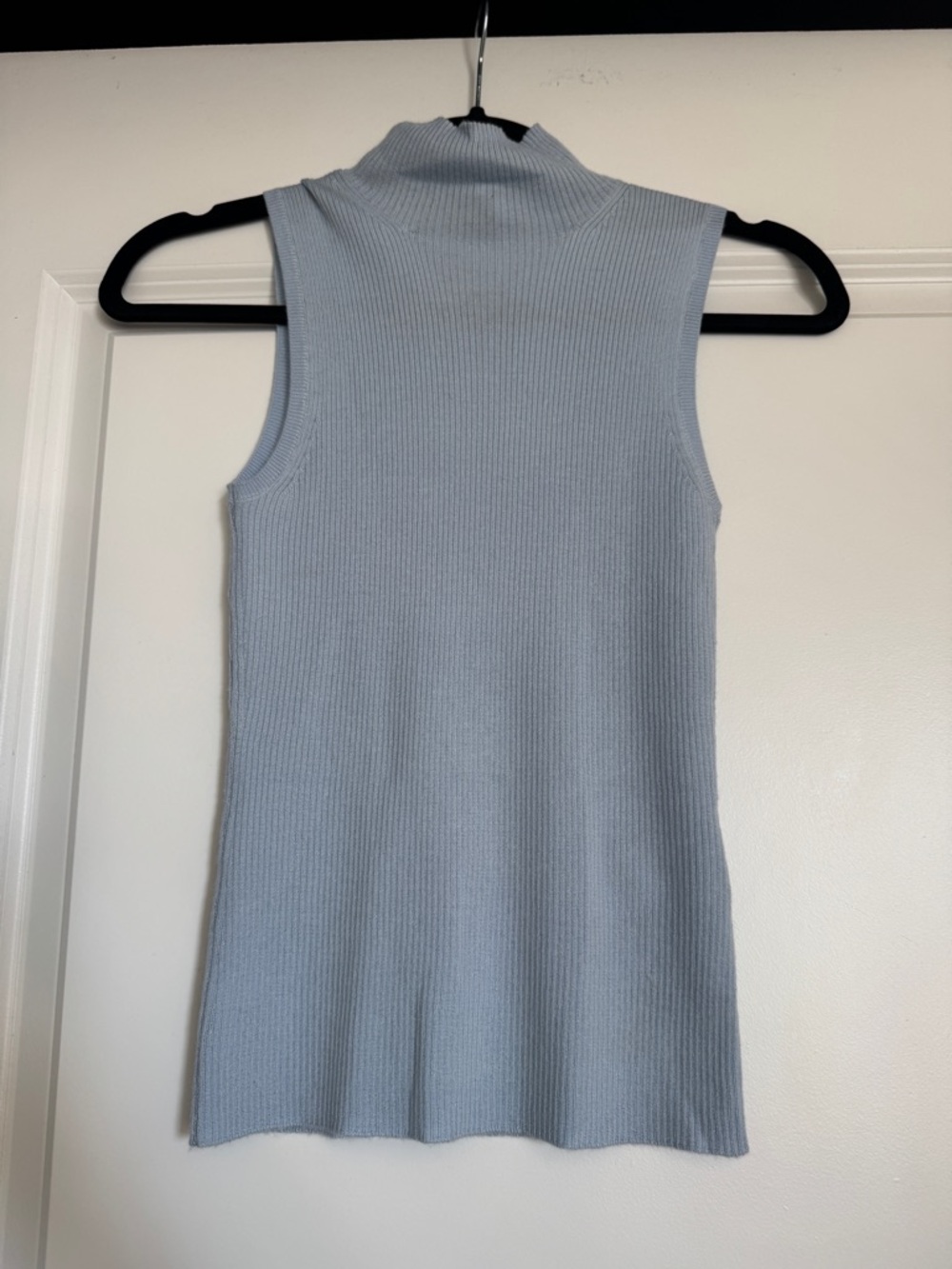 NWT! MADEWELL Women's Merino Wool-Silk Sweater Tank Mockneck Blue Mist Size XS - Picture 3 of 13
